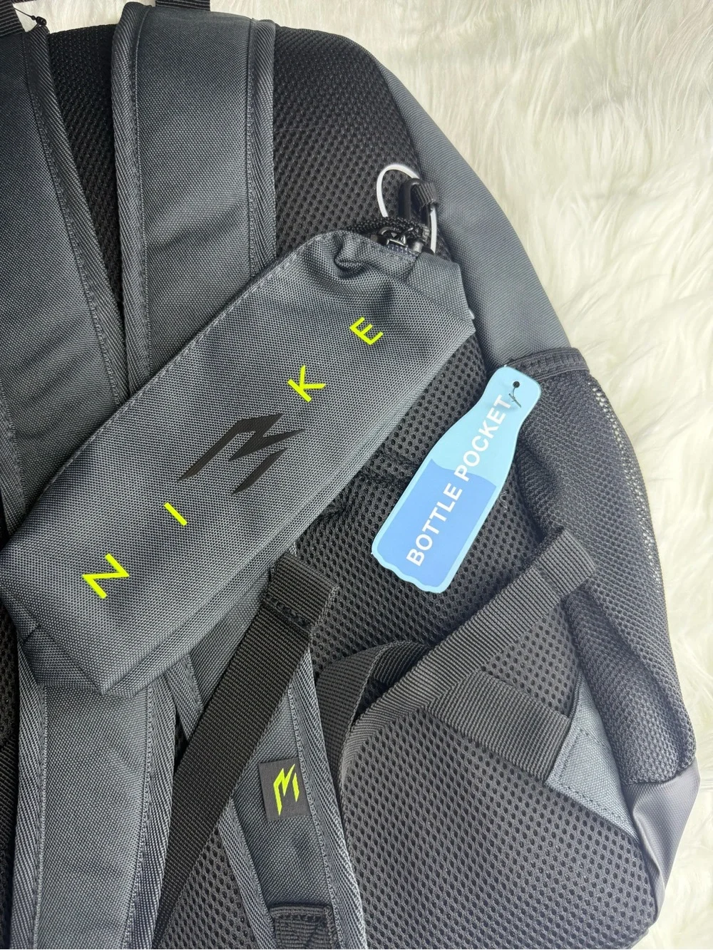 Nike Black Backpack with Neon Yellow Swoosh